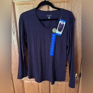 Segments long sleeve wool tee purple